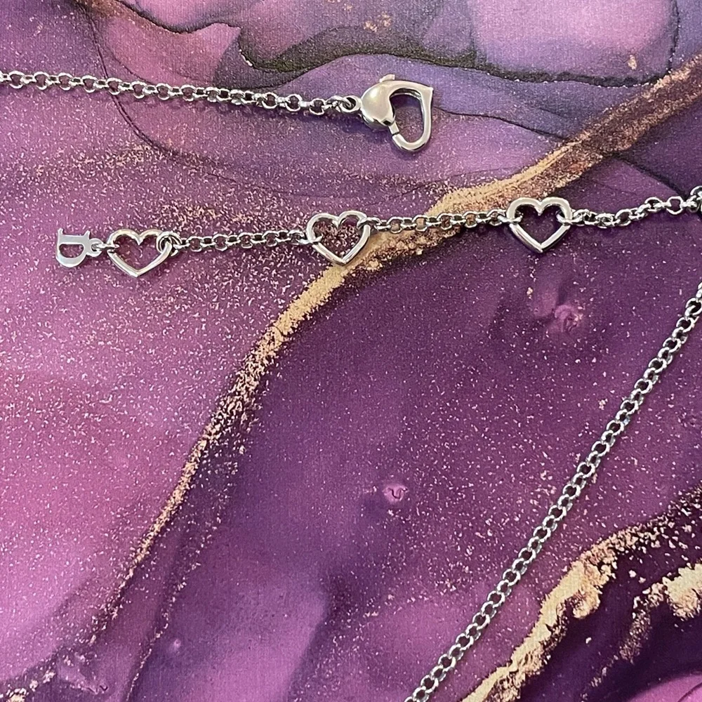 Authentic Y2K Dior John Galliano Heart and Crystal D Necklace - Picture 4 of 6